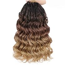 Crochê Hair Leeven Ocean Wave de 10 polegadas, 8 pacotes de marrom a loiro