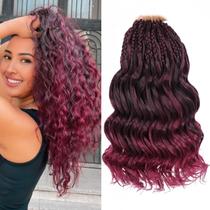 Crochê Hair Leeven Pre Loop Curly 25 cm, 8 pacotes, Ombre Red