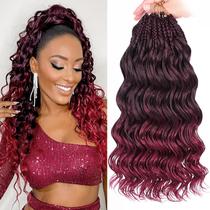 Crochê Hair Leeven Pre Loop Curly 35 cm, 8 pacotes, Ombre Red