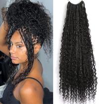 Crochet Boho Box Braids, cabelo de nogueira, cabelo humano, 18 polegadas, 2 pacotes Crochet Boho Box Braids, cabelo de nogueira, cabelo humano, 18 polegadas, 2 pacotes