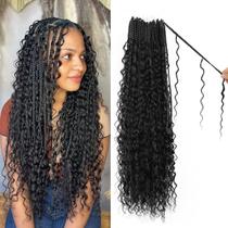 Crochet Braids knovotch Boho Box Braids 18 polegadas 1B para mulheres Crochet Braids knovotch Boho Box Braids 18 polegadas 1B para mulheres