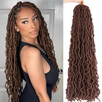 Crochet Hair Aayubb New Soft Locs, 26 polegadas, marrom, 7 pacotes