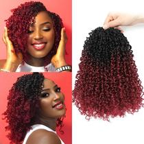 Crochet Hair Aksice Yanky Twist Burgundy 20 cm, 8 pacotes para mulheres