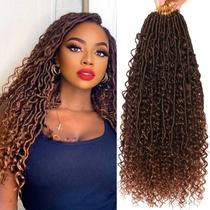 Crochet Hair AMUMI Goddess Locs 18 polegadas, 8 pacotes para mulheres negras