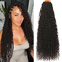 Crochet Hair AMUMI Goddess Locs, 24 polegadas, 8 pacotes para mulheres negras