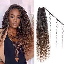 Crochet Hair Boho Faux Locs 18 polegadas Goddess Locs, 8 pacotes