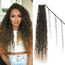 Crochet Hair Boho Faux Locs, 24 polegadas, Goddess Locs, 8 pacotes Crochet Hair Boho Faux Locs, 24 polegadas, Goddess Locs, 8 pacotes