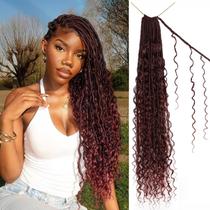 Crochet Hair Boho Faux Locs, 24 polegadas, Goddess Locs, 8 pacotes