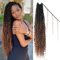 Crochet Hair Boho Faux Locs, 30 polegadas, Goddess Locs, 8 pacotes Crochet Hair Boho Faux Locs, 30 polegadas, Goddess Locs, 8 pacotes