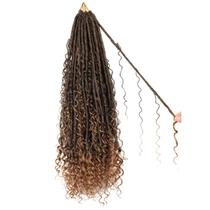 Crochet Hair Boho Faux Locs de 24 polegadas, 8 pacotes para mulheres negras Crochet Hair Boho Faux Locs de 24 polegadas, 8 pacotes para mulheres negras