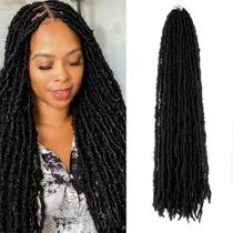 Crochet Hair BOHOBABE Butterfly Locs 24 polegadas, 8 pacotes, pretos