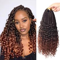 Crochet Hair Diha Goddess Box Braids 14 polegadas Curly Ends x8