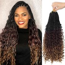 Crochet Hair Diha Goddess Box Braids 18 polegadas, 8 pacotes T1B 30 33