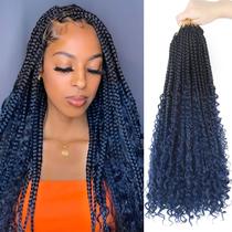 Crochet Hair Diha Goddess Box Braids 18 polegadas azul escuro x8 Crochet Hair Diha Goddess Box Braids 18 polegadas azul escuro x8