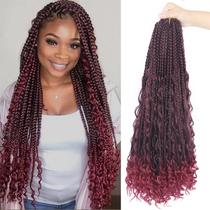 Crochet Hair Diha Goddess Box Braids 22 polegadas, 8 pacotes T1B BUG