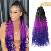 Crochet Hair Diha Goddess Box Braids 22 polegadas com pontas encaracoladas