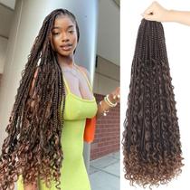 Crochet Hair Diha Goddess Box Braids 24 polegadas com pontas encaracoladas