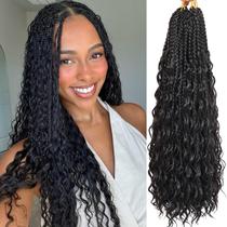 Crochet Hair Eeanno Goddess Box Braids 18 polegadas, 7 pacotes pretos Crochet Hair Eeanno Goddess Box Braids 18 polegadas, 7 pacotes pretos