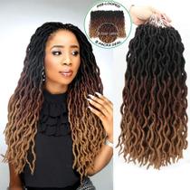 Crochet Hair Eliza Wavy Gypsy Locs Ombre 18, 8 pacotes/lote para mulheres