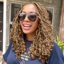 Crochet Hair Fulcrum Goddess Box Braids 25 cm, 9 pacotes para mulheres