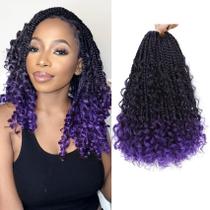 Crochet Hair Fulcrum Goddess Box Braids 35 cm, 9 pacotes, 1B/Purple