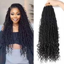 Crochet Hair Goddess Locs, 20 polegadas, pré-enroladas, 8 pacotes para mulheres