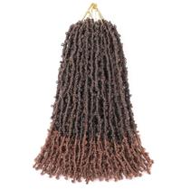 Crochet Hair GUOHUI Butterfly Locs 18 polegadas Ombre Castanho Claro x6