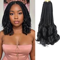 Crochet Hair kaluli French Curl Braiding 25cm 1B para mulheres