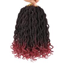 Crochet Hair Leeven Senegalese Twist, 14 polegadas, cor de vinho, 8 pacotes
