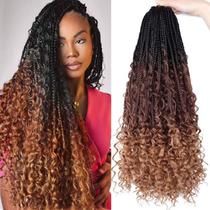 Crochet Hair LYCSOU Bohemian Box Braids de 24 polegadas para mulheres