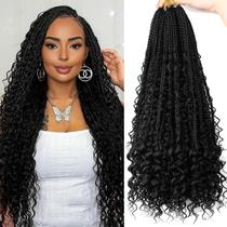 Crochet Hair LYCSOU Boho Box Braids, 20 polegadas, pontas encaracoladas x8 Crochet Hair LYCSOU Boho Box Braids, 20 polegadas, pontas encaracoladas x8