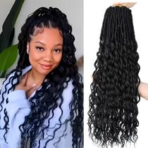 Crochet Hair LYCSOU Faux Locs, 24 polegadas, Deep Wave, 6 pacotes