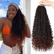 Crochet Hair LYCSOU Goddess Box Braids de 18 polegadas para mulheres negras