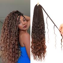 Crochet Hair Su Meis. Goddess Box Braids Water Wave 18", 9 pacotes Crochet Hair Su Meis. Goddess Box Braids Water Wave 18", 9 pacotes