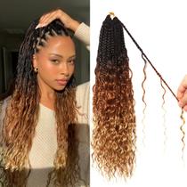 Crochet Hair Su Meis. Goddess Box Braids Water Wave 18", 9 pacotes