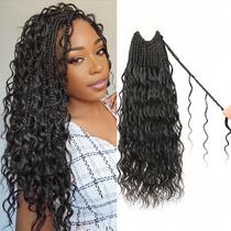 Crochet Hair UENOKIPS Goddess Box Braids 35 cm para mulheres negras