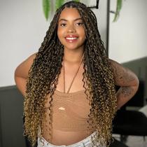 Crochet Hair Vomella Goddess Box Braids 24 polegadas, 8 pacotes