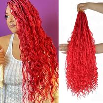 Crochet Hair Vustbeauty Boho Box Braids 24 polegadas vermelhas (9 pacotes)
