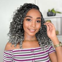 Crochet Hair YEWELL Goddess Box Braids 12 polegadas, 9 pacotes, cinza