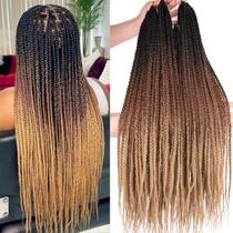 Crochet Hair ZHTKs Ombre Box Braids de 24 polegadas para mulheres x6