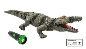 Crocodilo Controle Remoto Art Brink Cinza Claro Luz Som Movimento Controle Infravermelho Brinquedo