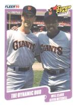 Cromo de Beisebol Fleer 1990 Will Clark Kevin Mitchell