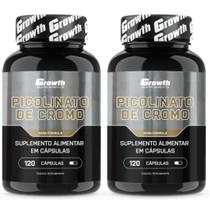 Cromo Picolinato 120 Cápsulas Growth Supplements Kit 2 Potes Cromo Picolinato 120 Cápsulas Growth Supplements Kit 2 Potes