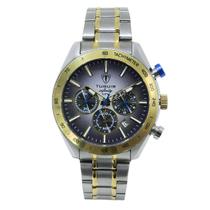 Cronógrafo Masculino Analógico Tuguir Infinity 23-2231 Resistente à água 5 ATM Branco e Preto Caixa em Aço Prata Pulseira de Aço Visor Cristal