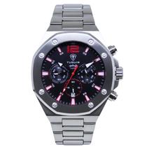 Cronógrafo Masculino Analógico Tuguir Infinity GCS-1271 Resistente à água 5 ATM Preto Caixa em Aço Prata Pulseira de Aço Visor Cristal Mineral Cronógrafo Masculino Analógico Tuguir Infinity GCS-1271 Resistente à água 5 ATM Preto Caixa em Aço Prata Pulseira de Aço Visor Cristal Mineral