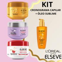 Cronograma Capilar Máscaras Elseve Óleo Extraordinário Reparação Total 5 Hidra Hialurônico Sublime Tratamento Capilar