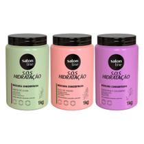 Cronograma Capilar SOS Hidratação 3 Máscaras 1kg: Azeite, Rícino e Queratina Salon Line Cronograma Capilar SOS Hidratação 3 Máscaras 1kg: Azeite, Rícino e Queratina Salon Line