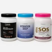 Cronograma Capilar Tzaha Máscaras 1kg Cada Hidratação, Nutrição e Reconstrução Profissional
