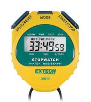 Cronômetro Digital 1/100S 12/24H com calendário e alarme á prova dágua Extech 365510