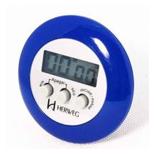 Cronômetro Digital Progressivo Regressivo Azul Timer Herweg